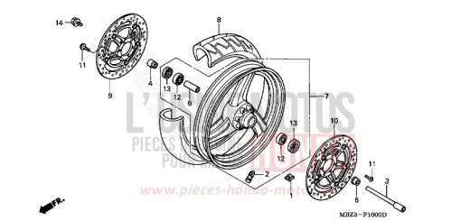 ROUE AVANT CB600F21 de 2001